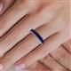 6 - Alaya Emerald Cut Blue Sapphire 14 Stone Wedding Band 