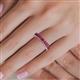 6 - Alaya Emerald Cut Pink Tourmaline 14 Stone Wedding Band 