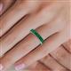 6 - Alaya Emerald Cut Emerald 14 Stone Wedding Band 