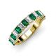 3 - Alaya Emerald Cut Emerald and Diamond 14 Stone Wedding Band 