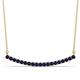 1 - Nancy 2.00 mm Round Blue Sapphire Curved Bar Pendant Necklace 