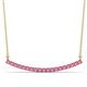 1 - Nancy 2.00 mm Round Pink Sapphire Curved Bar Pendant Necklace 