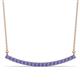 1 - Nancy 2.00 mm Round Tanzanite Curved Bar Pendant Necklace 