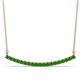 1 - Nancy 2.00 mm Round Green Garnet Curved Bar Pendant Necklace 