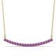 1 - Nancy 2.00 mm Round Amethyst Curved Bar Pendant Necklace 