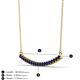 2 - Nancy 2.00 mm Round Blue Sapphire Curved Bar Pendant Necklace 