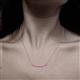 3 - Nancy 2.00 mm Round Pink Sapphire Curved Bar Pendant Necklace 