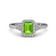 1 - Josie Rainbow Emerald Cut Peridot and Round Diamond Halo Engagement Ring 