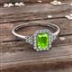 2 - Josie Rainbow Emerald Cut Peridot and Round Diamond Halo Engagement Ring 