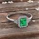 2 - Josie Rainbow Emerald Cut Lab Created Emerald and Round Diamond Halo Engagement Ring 