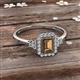 2 - Josie Rainbow Emerald Cut Smoky Quartz and Round Diamond Halo Engagement Ring 