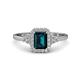 1 - Josie Rainbow Emerald Cut London Blue Topaz and Round Diamond Halo Engagement Ring 