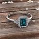 2 - Josie Rainbow Emerald Cut London Blue Topaz and Round Diamond Halo Engagement Ring 