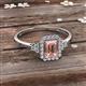 2 - Josie Rainbow Emerald Cut Morganite and Round Diamond Halo Engagement Ring 