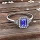 2 - Josie Rainbow Emerald Cut Tanzanite and Round Diamond Halo Engagement Ring 