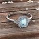 2 - Josie Rainbow Emerald Cut Aquamarine and Round Diamond Halo Engagement Ring 
