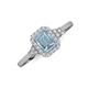 3 - Josie Rainbow Emerald Cut Aquamarine and Round Diamond Halo Engagement Ring 