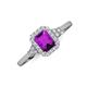 3 - Josie Rainbow Emerald Cut Amethyst and Round Diamond Halo Engagement Ring 