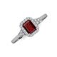 3 - Josie Rainbow Emerald Cut Red Garnet and Round Diamond Halo Engagement Ring 