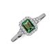 3 - Josie Rainbow Emerald Cut Smoky Quartz and Round Diamond Halo Engagement Ring 