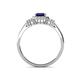 4 - Josie Rainbow Emerald Cut Lab Created Blue Sapphire and Round Diamond Halo Engagement Ring 