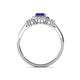 4 - Josie Rainbow Emerald Cut Tanzanite and Round Diamond Halo Engagement Ring 