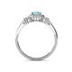 4 - Josie Rainbow Emerald Cut Aquamarine and Round Diamond Halo Engagement Ring 