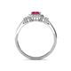 4 - Josie Rainbow Emerald Cut Pink Tourmaline and Round Diamond Halo Engagement Ring 