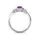 4 - Josie Rainbow Emerald Cut Amethyst and Round Diamond Halo Engagement Ring 