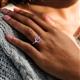 6 - Josie Rainbow Emerald Cut Amethyst and Round Diamond Halo Engagement Ring 