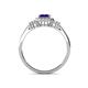 4 - Josie Rainbow Emerald Cut Iolite and Round Diamond Halo Engagement Ring 