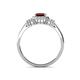 4 - Josie Rainbow Emerald Cut Red Garnet and Round Diamond Halo Engagement Ring 