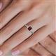 5 - Josie Rainbow Emerald Cut Red Garnet and Round Diamond Halo Engagement Ring 