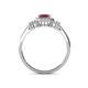 4 - Josie Rainbow Emerald Cut Rhodolite Garnet and Round Diamond Halo Engagement Ring 