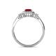 4 - Josie Rainbow Emerald Cut Lab Created Ruby and Round Diamond Halo Engagement Ring 
