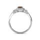 4 - Josie Rainbow Emerald Cut Smoky Quartz and Round Diamond Halo Engagement Ring 