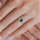 5 - Josie Rainbow Emerald Cut London Blue Topaz and Round Diamond Halo Engagement Ring 
