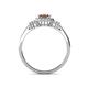4 - Josie Rainbow Emerald Cut Morganite and Round Diamond Halo Engagement Ring 