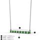 2 - Noya 2.50 mm Round Green Garnet and Lab Grown Diamond Horizontal Bar Pendant Necklace 