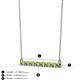 2 - Noya 2.50 mm Round Peridot and Lab Grown Diamond Horizontal Bar Pendant Necklace 