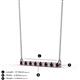 2 - Noya 2.50 mm Round Red Garnet and Lab Grown Diamond Horizontal Bar Pendant Necklace 