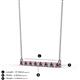 2 - Noya 2.50 mm Round Rhodolite Garnet and Lab Grown Diamond Horizontal Bar Pendant Necklace 