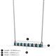 2 - Noya 2.50 mm Round London Blue Topaz and Lab Grown Diamond Horizontal Bar Pendant Necklace 