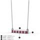 2 - Noela 2.70 mm Round Ruby and Lab Grown Diamond Horizontal Bar Pendant Necklace 