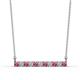 1 - Noela 2.70 mm Round Pink Tourmaline and Lab Grown Diamond Horizontal Bar Pendant Necklace 