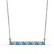 1 - Noela 2.70 mm Round Blue Topaz and Lab Grown Diamond Horizontal Bar Pendant Necklace 