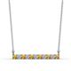1 - Noela 2.70 mm Round Citrine and Lab Grown Diamond Horizontal Bar Pendant Necklace 