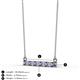 2 - Noela 2.70 mm Round Iolite and Lab Grown Diamond Horizontal Bar Pendant Necklace 