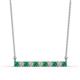 1 - Noela 2.70 mm Round Emerald and Lab Grown Diamond Horizontal Bar Pendant Necklace 