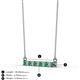 2 - Noela 2.70 mm Round Emerald and Lab Grown Diamond Horizontal Bar Pendant Necklace 